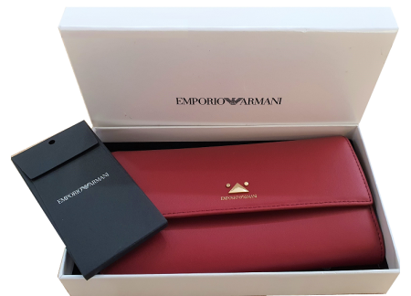 czerwony portfel Emporio Armani - Emporio Armani